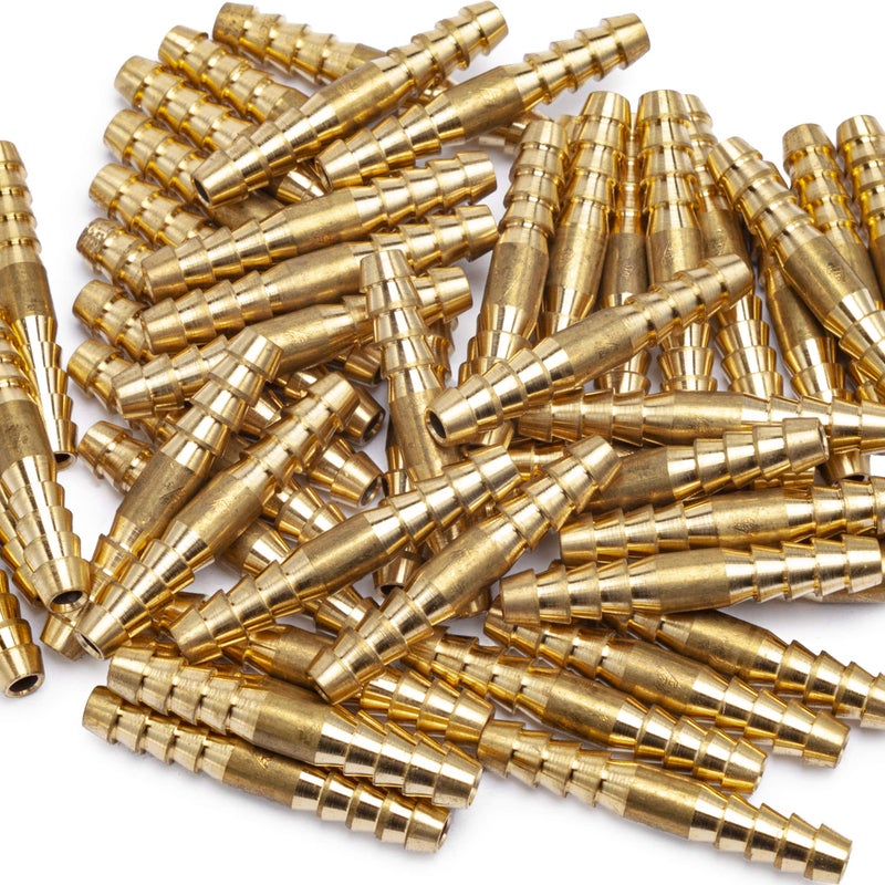 LTWFITTING Brass Barb Splicer Mender 3/16-Inch Hose ID Fitting for Vehicle Fuel System Windshield Fluid Tube (Pack of 50) - Image 1